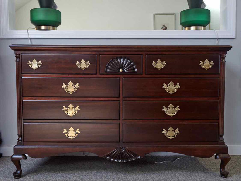 Solid Mahogany Nine Drawer Dresser