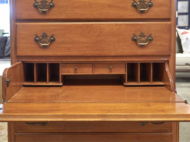 Maple Chest W/ Secretary Drop Drawer