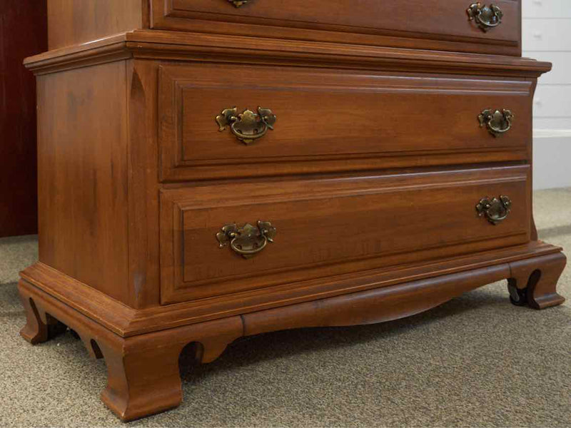 Maple 9 Drawer  Chest on Chest  with Ornate Pulls