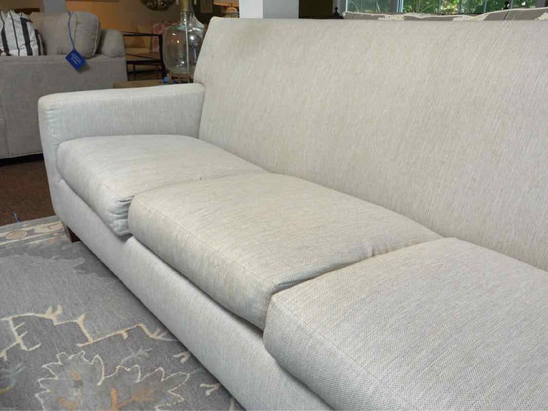 A Rudin Ecru Cream Wool & Silk Upholstered Tightback, Track Arms 3 Cushion  Sofa