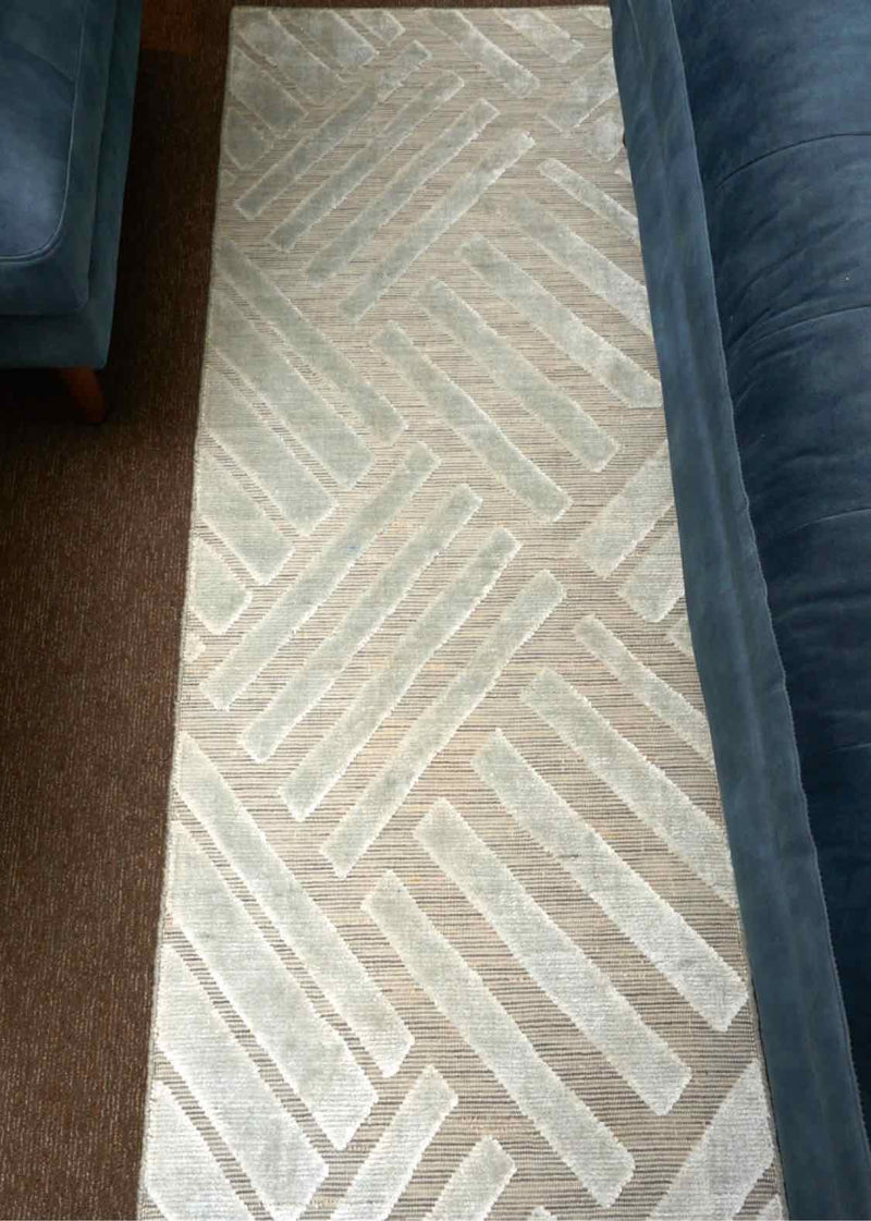 Wool Gray & Beige Runner