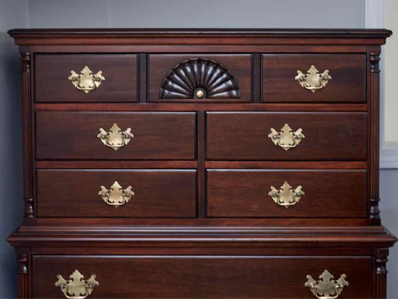 Solid Mahogany Chest With Brass Batwing Hardware