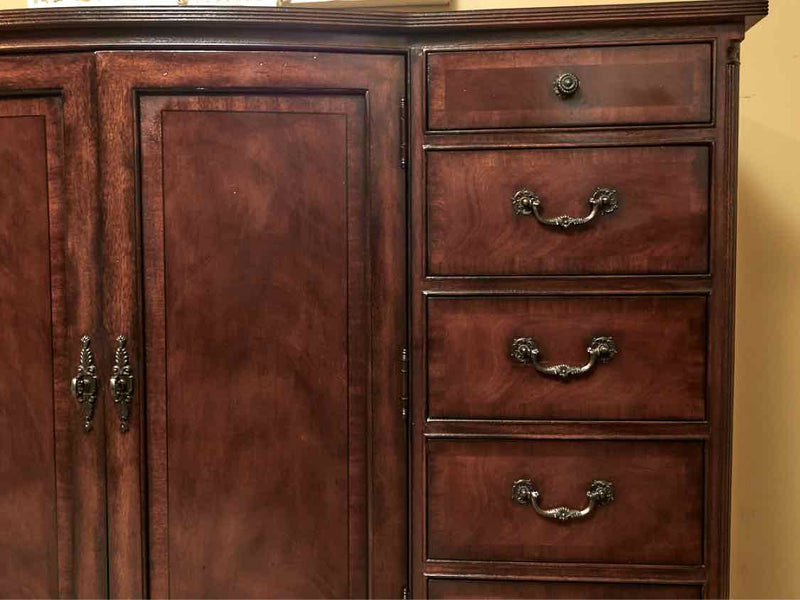 Drexel Mahogany Sideboard with 12 Drawers & 2 Doors with Antique Bronze Handles