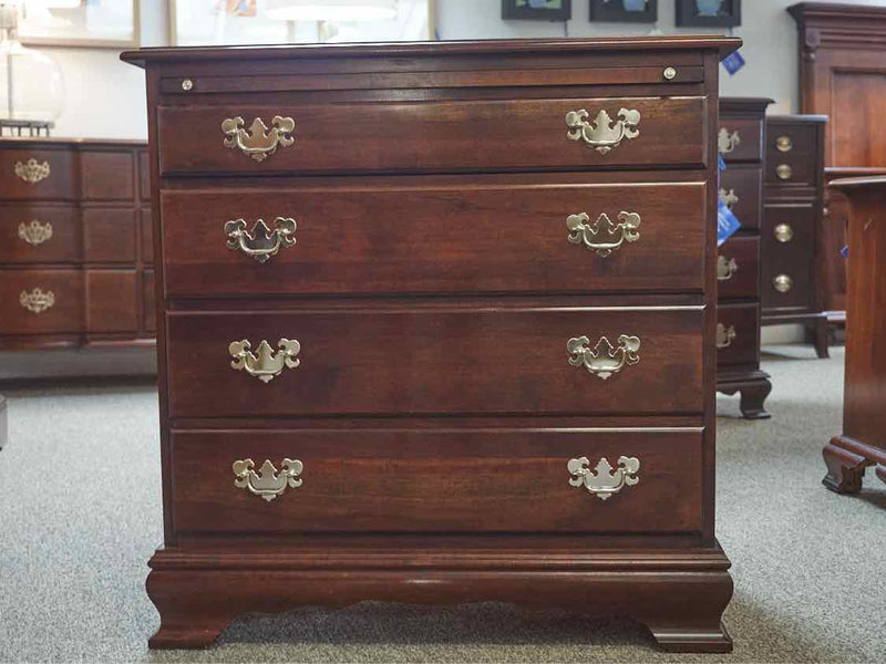 Mahogany 4 Drawer Accent Chest with Pull Out Shelf