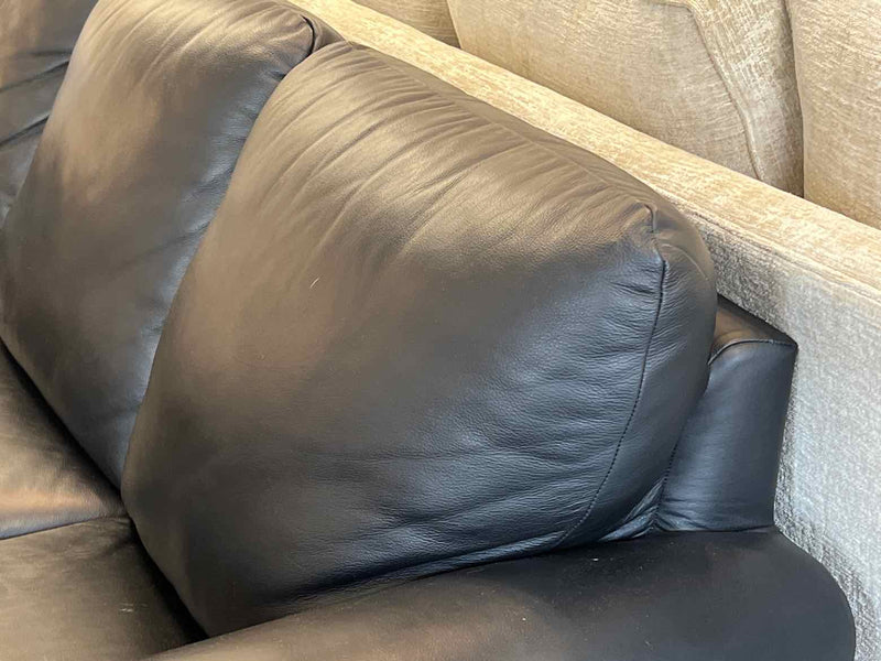 ItalSofa by Natuzzi Black Italian Leather Sofa