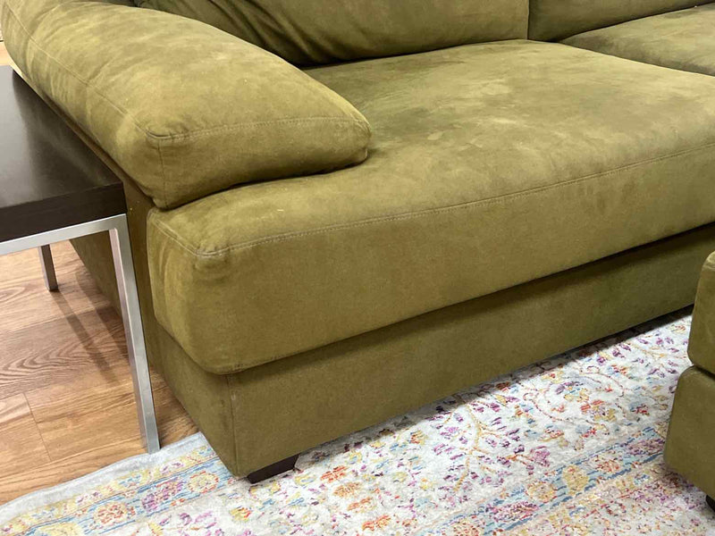 Olive Green Sofa w/ Ottoman