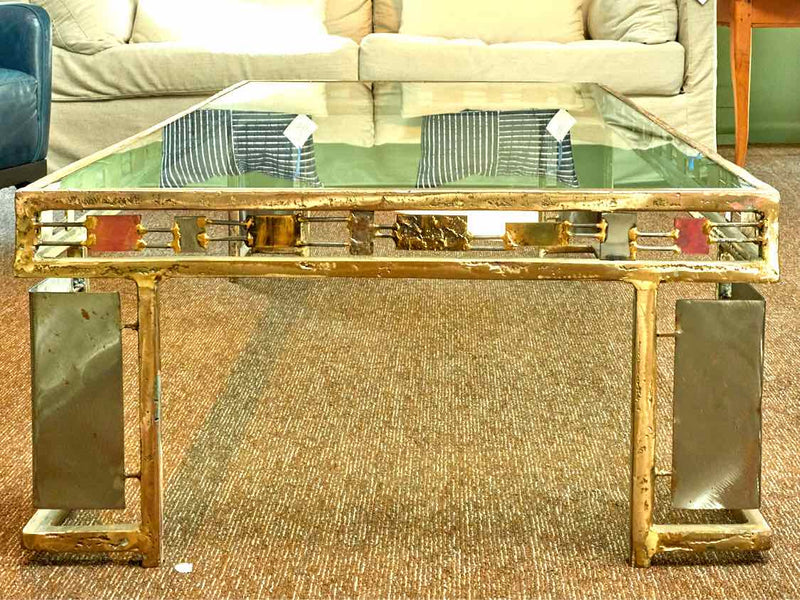 Glass Top & Metal  Cocktail Table