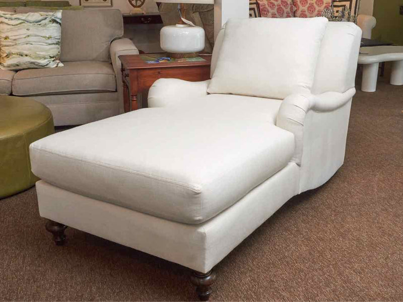 Pottery Barn Off White Upholstered Chaise Includes Toss Pillow