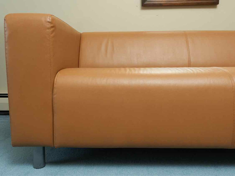 Caramel Color Bonded Leather Loveseat