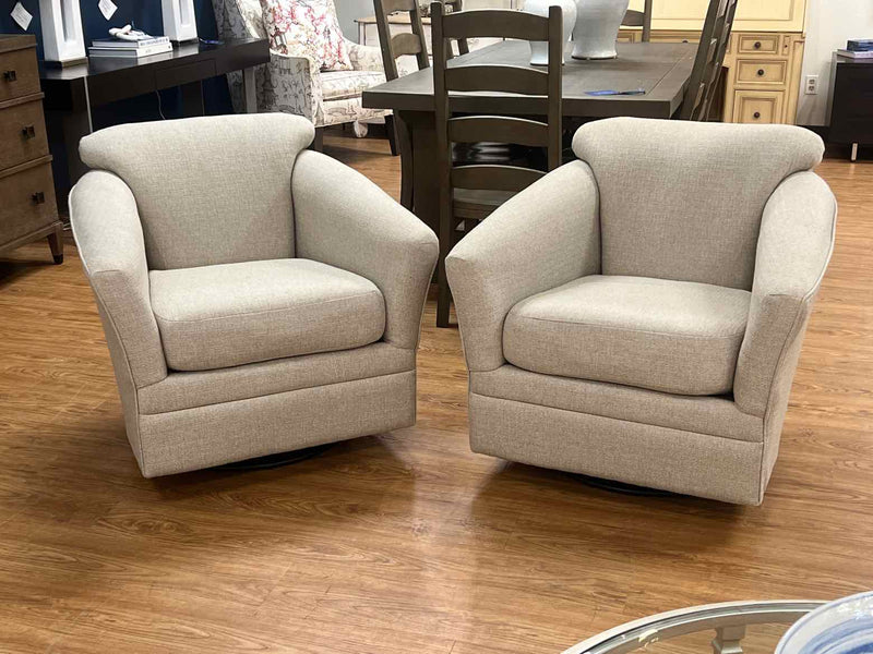 Pair of Contemporary Grey Swivel Gliders