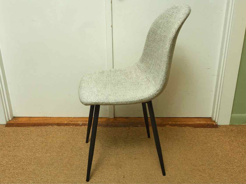 Pair of West Elm Mid Century Grey Upholstered Dining Chairs