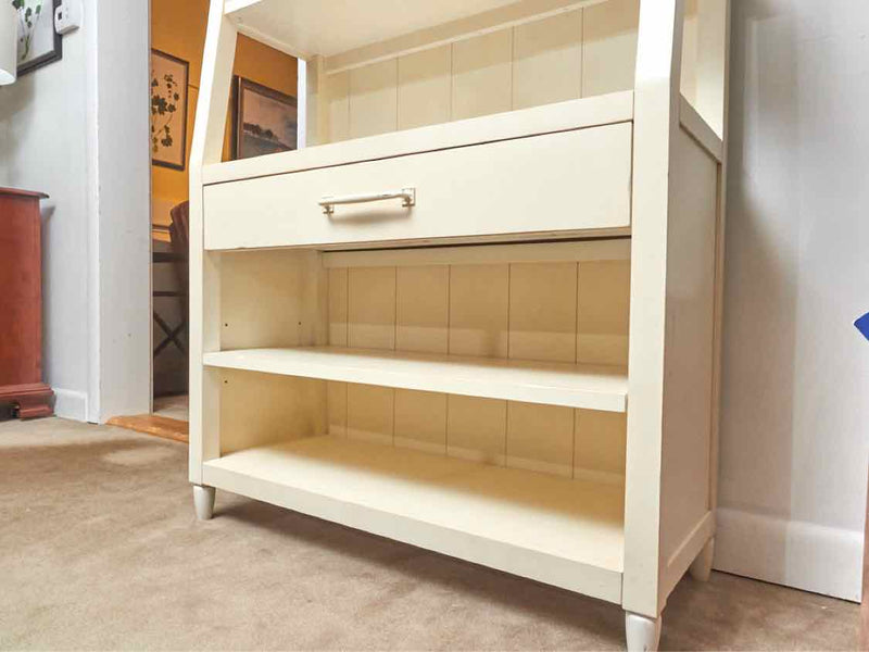 Carolina Preserves  Cream 5 Shelf 1 Drawer Beadboard Back Bookcase