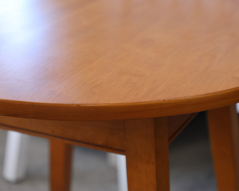 Ethan Allen Round Maple Side Table in Wheat Finish