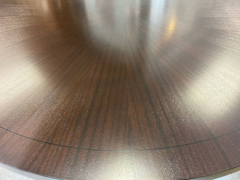 Ethan Allen 'Evansview' Mahogany Round Top with Brass Metal Base Dining Table