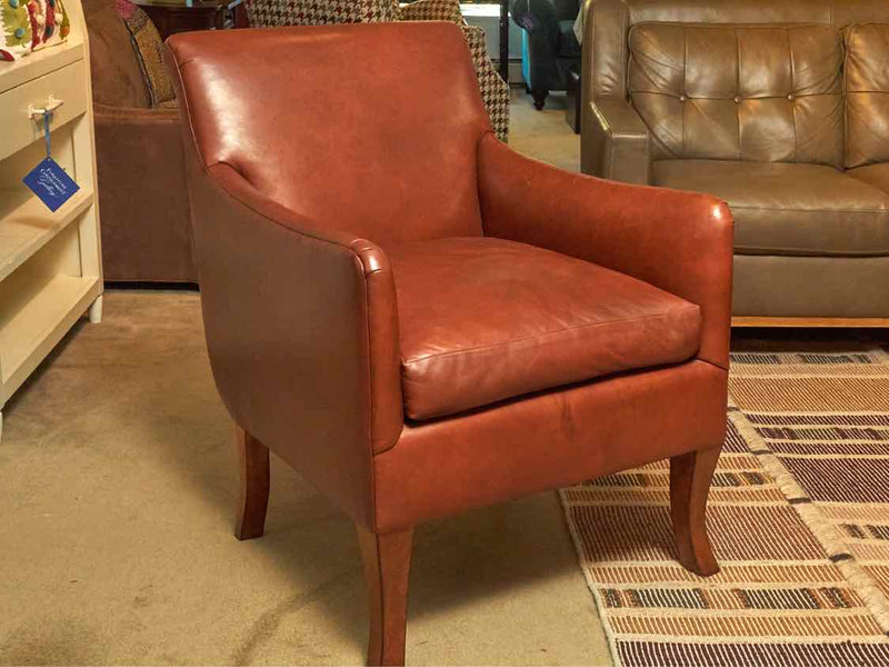 Edward Ferrell 'Sienna Brown' Leather Chestnut  Legs  Chair