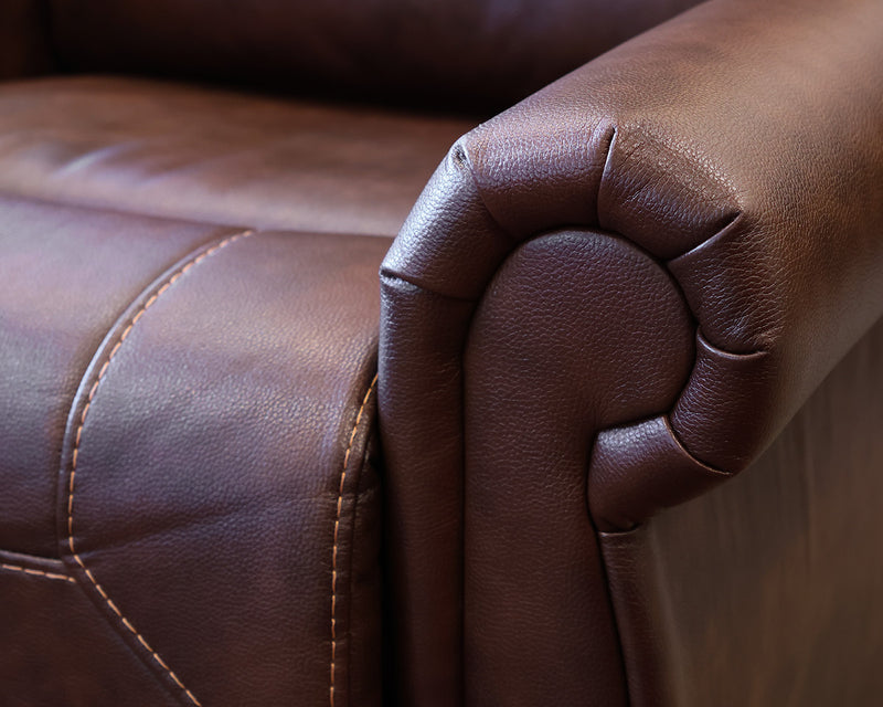 Power Lift Recliner in Topstitched Brown Faux Leather