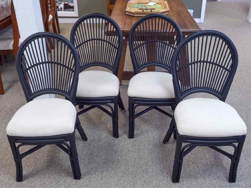 Set of Four King Rattan Dining Chairs