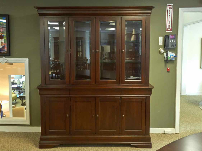 West Brothers Furniture Cherry Louie Philipe Style China Cabinet