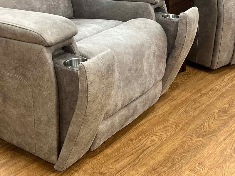 Grey Microsuede Power Recliner