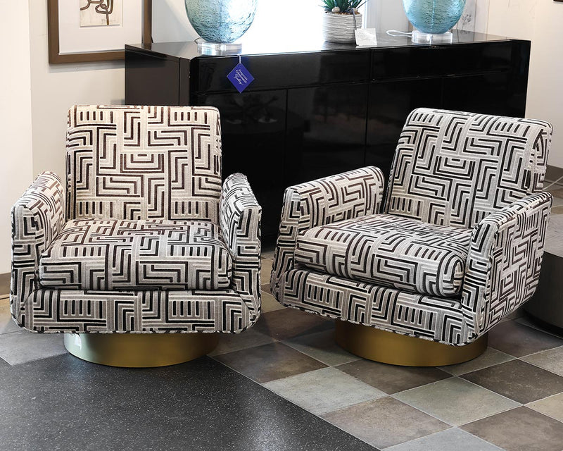 Pair of Miitchell Gold + Bob Williams 'SuperNova' Swivel  Chairs