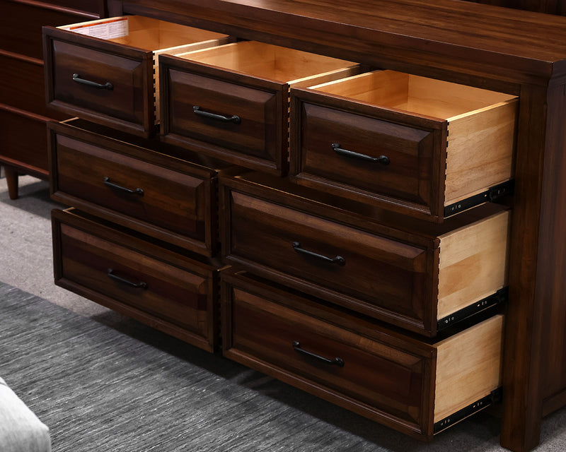 Hillcrest 7-Drawer Dresser with Mirror in Espresso Finish