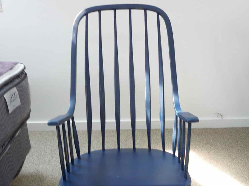 Rustic Navy Slat Back Rocker