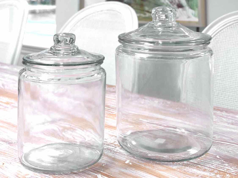 Set of Two Crate & Barrel Apothecary Jars