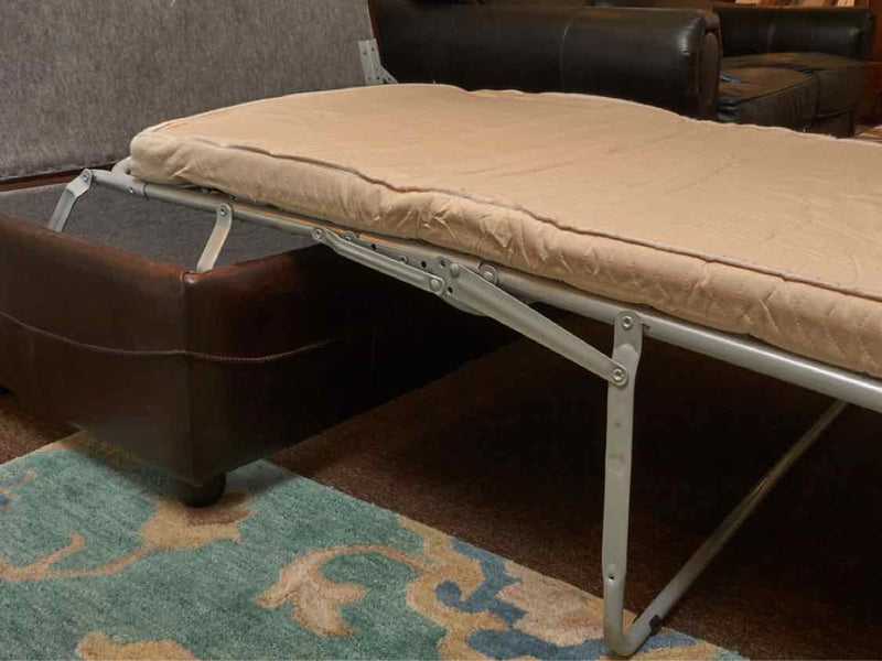 'Natale'  Made In Italy 'Brown Bonded Leather Ottoman/Twin Sleeper