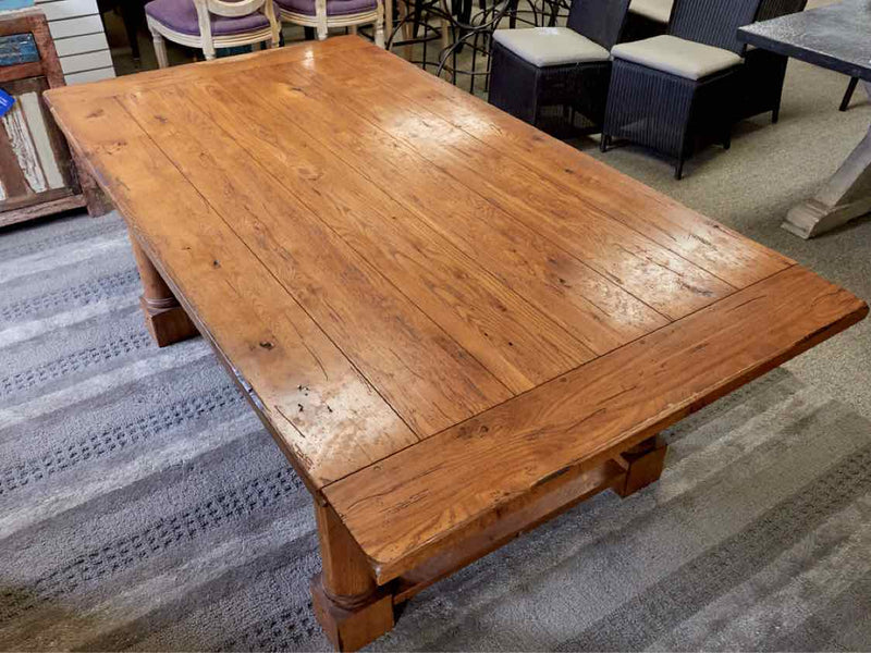 Rustic Plank Top Dining Table