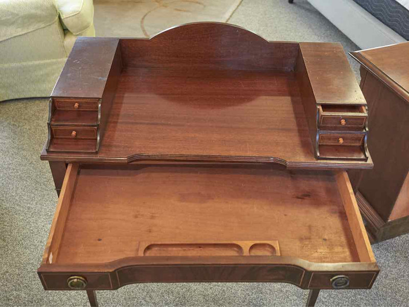 Mahogany Ladies  Desk with 1 Center Drawer & 4 Mini Drawers