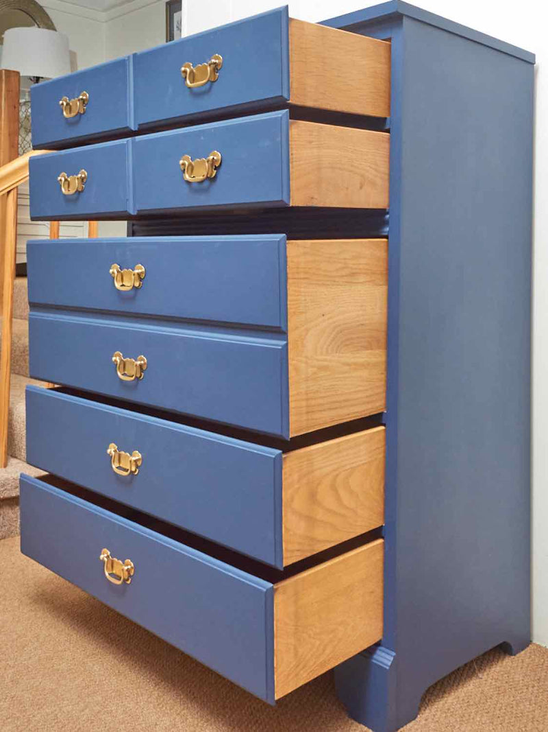 Dixie 'Delhinium Blue' Finish 5  Drawer Chest with Brass Hardware