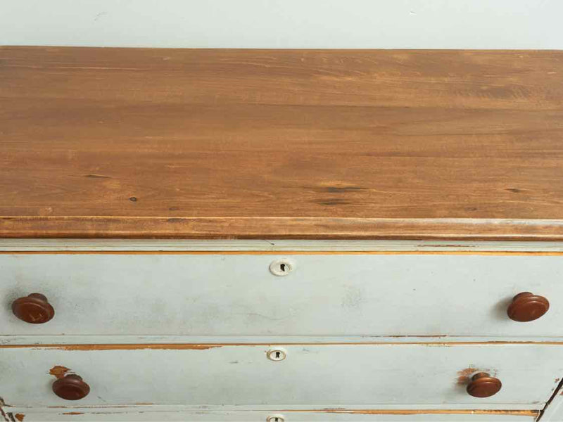 Distressed White Finish 3 DrawerFir Top  Chest