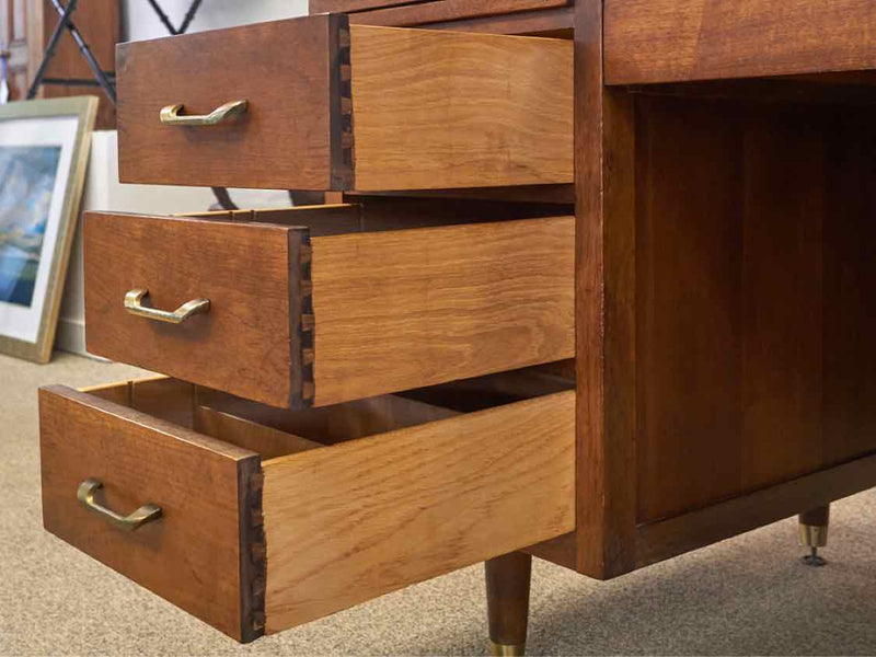 Cherry Six Drawer Writing Desk