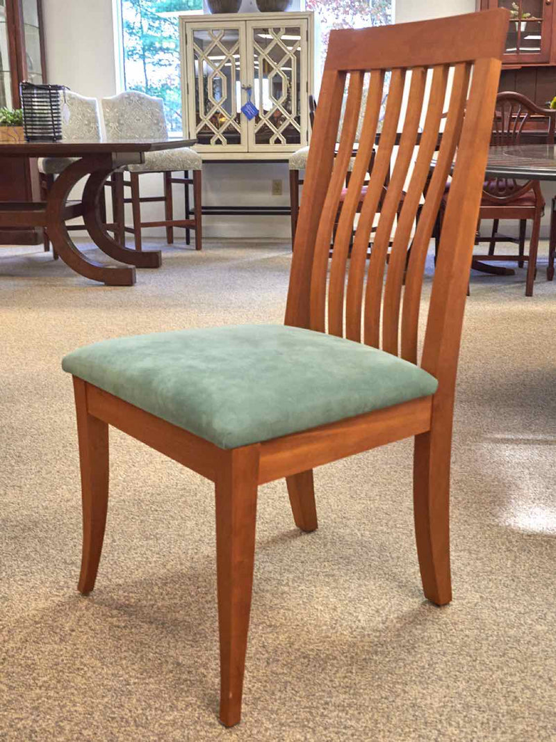 Cherry Shaker Style  Table with Trestle Base & 6 Cherry Slat Back  Chair Set