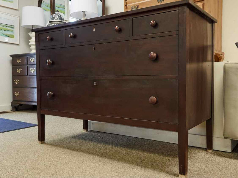 Solid Mahogany Five Drawer Dresser