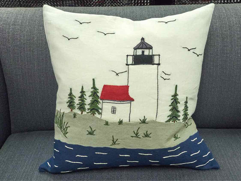 Curtis Island Lighthouse Porch Pillow