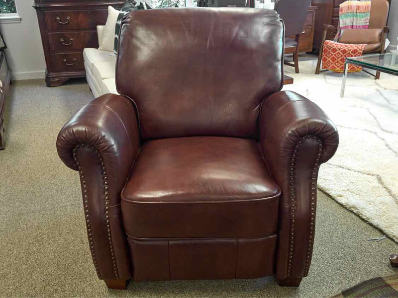 Leather Roll Arm Recliner