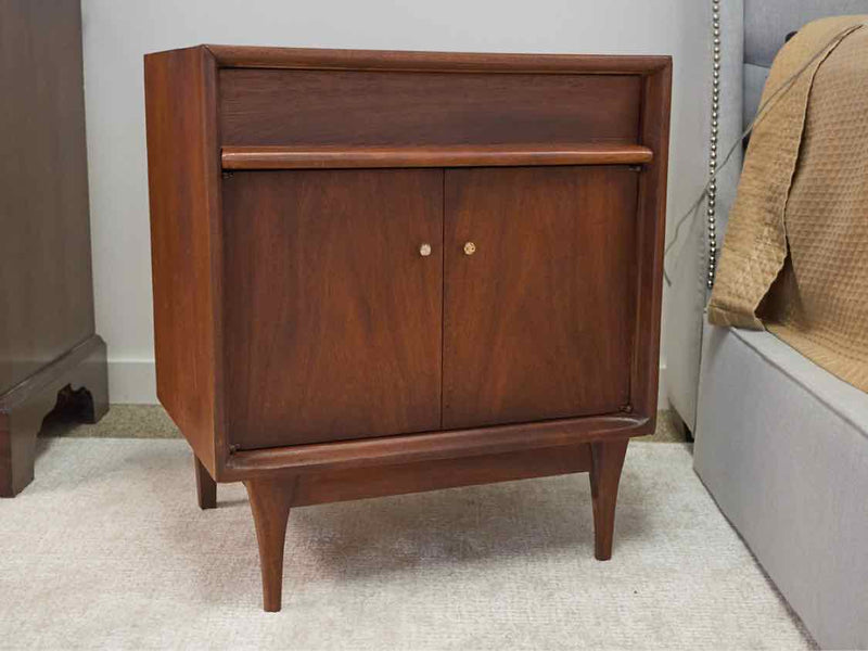 Pair of Red Lion MCM Walnut Nightstands