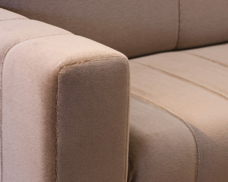 Heather Brown Mohair Contemporary Sofas with Re-moveable Head Rests