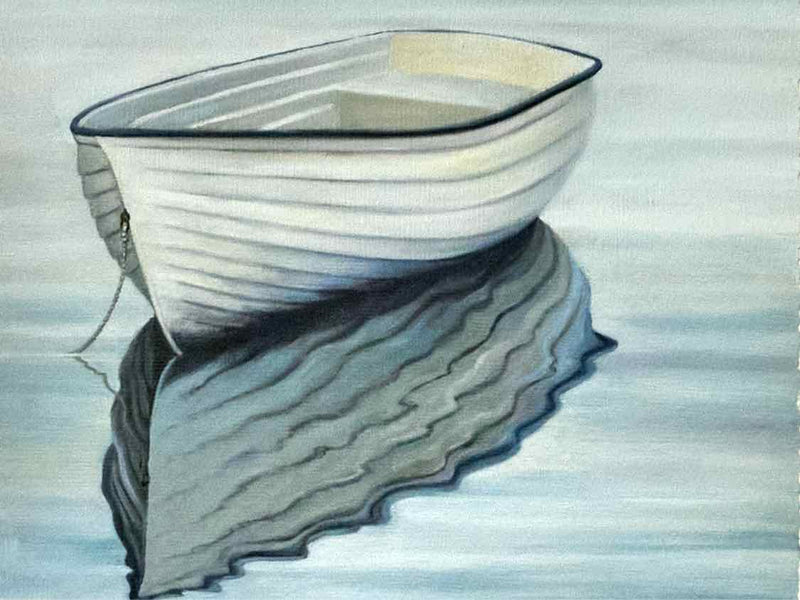 'Row Boat 2' in Silver Frame