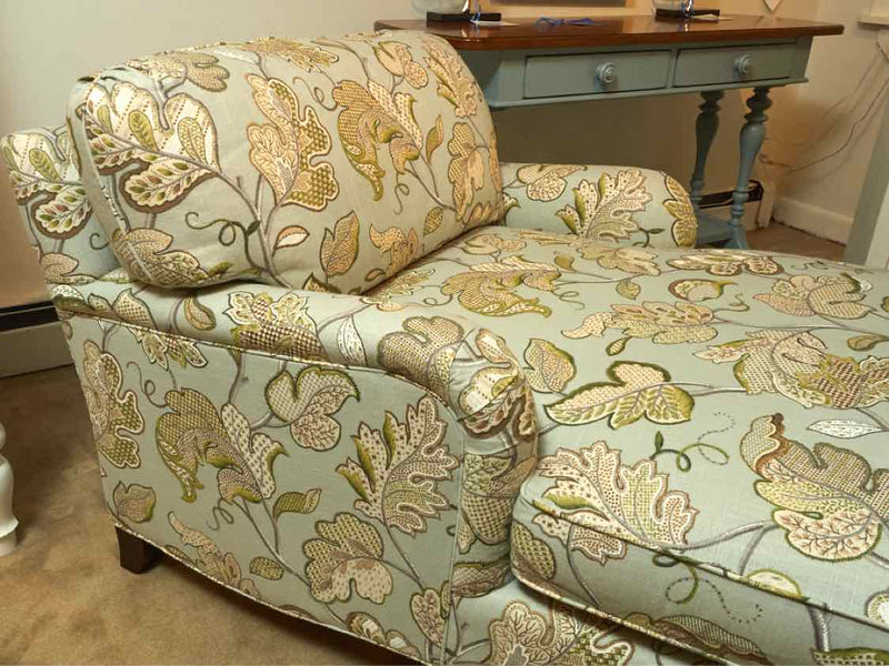 Ballard Design 'Crewel Embroidery Floral Design 'Linen Upholstered  Chaise