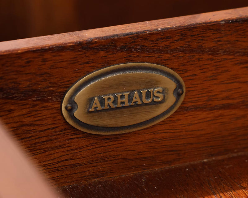 Arhaus Telegraph Executive Desk in Black & Natural Oak