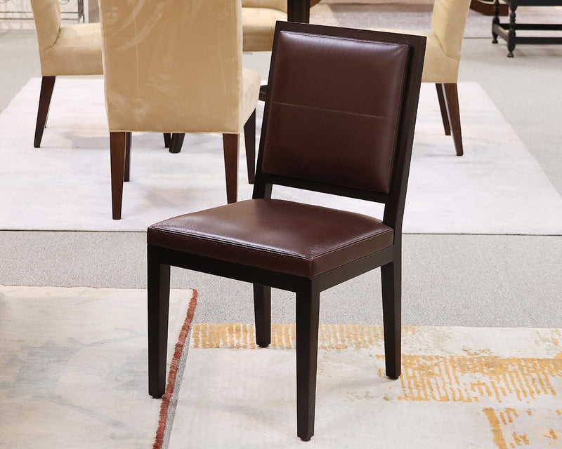 Set of 8 Christian Liaigre for Holly Hunt Dining Chairs in Brown Leather