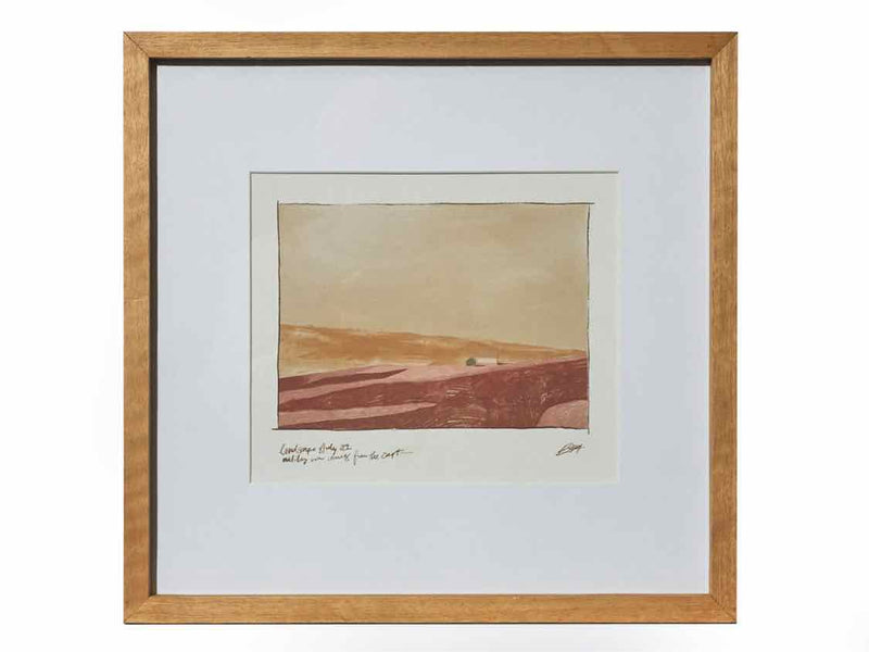 Orange Landscape Print Under Glass