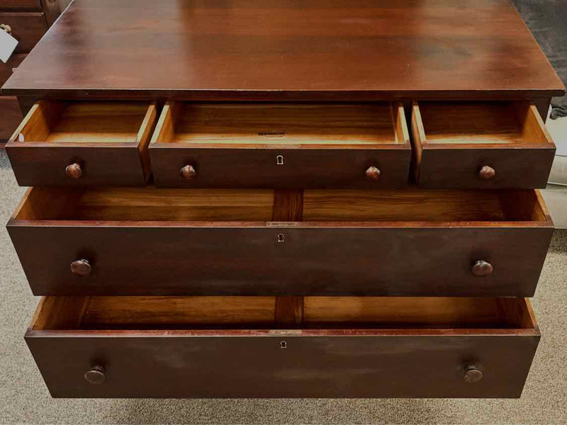 Solid Mahogany Five Drawer Dresser