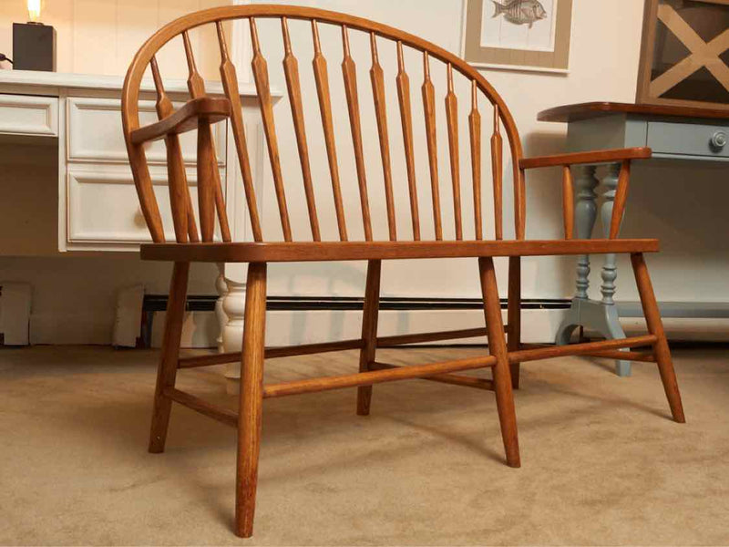 Oak Windsor Back Bench with Arms