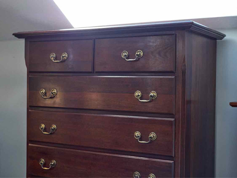 Mahogany 8 Drawer Chest with Brass Chippendale Pulls