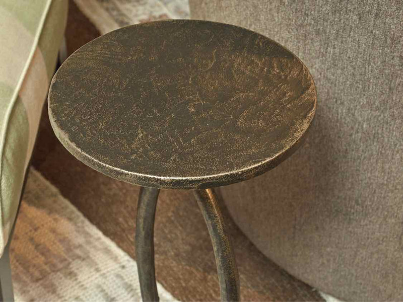 Pottery Barn "Bodhi" Bronze & Marble Base Accent Table