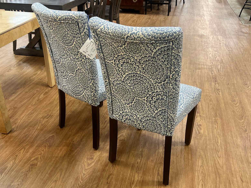 Pair of Blue Floral Side Chairs