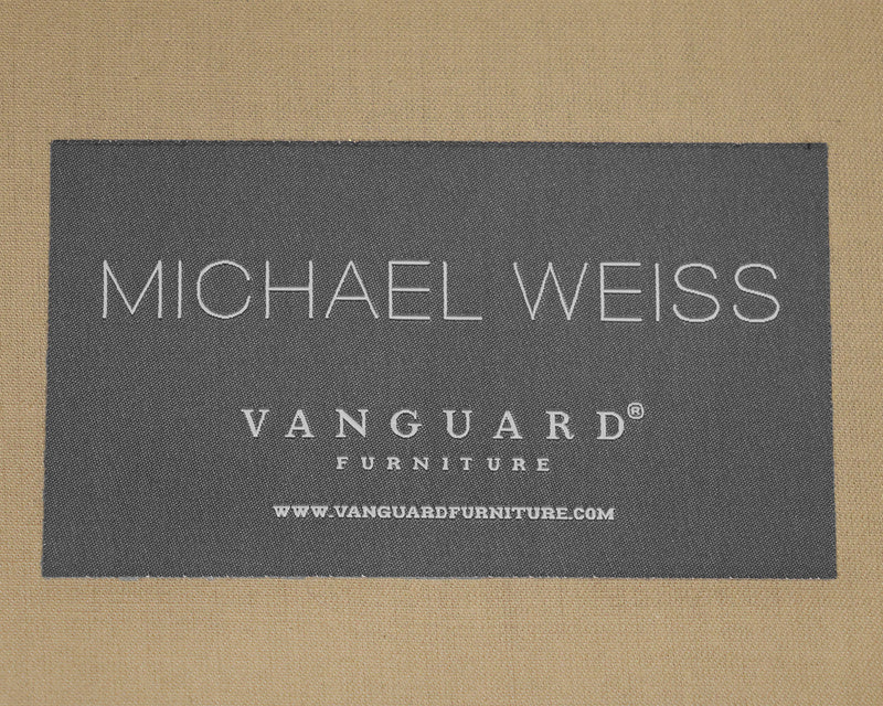 Michael Weiss for Vanguard Pair of Chairs in Blue Herringbone Fabric.